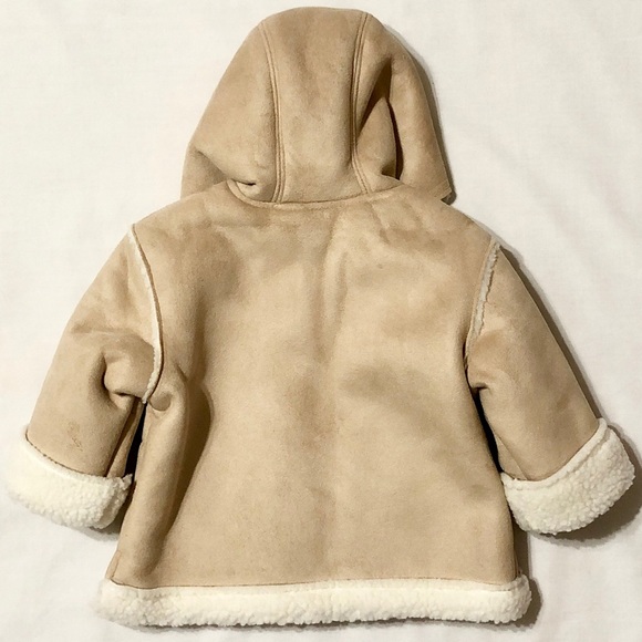 NWT - Vintage Baby Gap Faux Shearling Zip-Front Hooded Jacket w/Pockets- Newborn - Picture 8 of 13